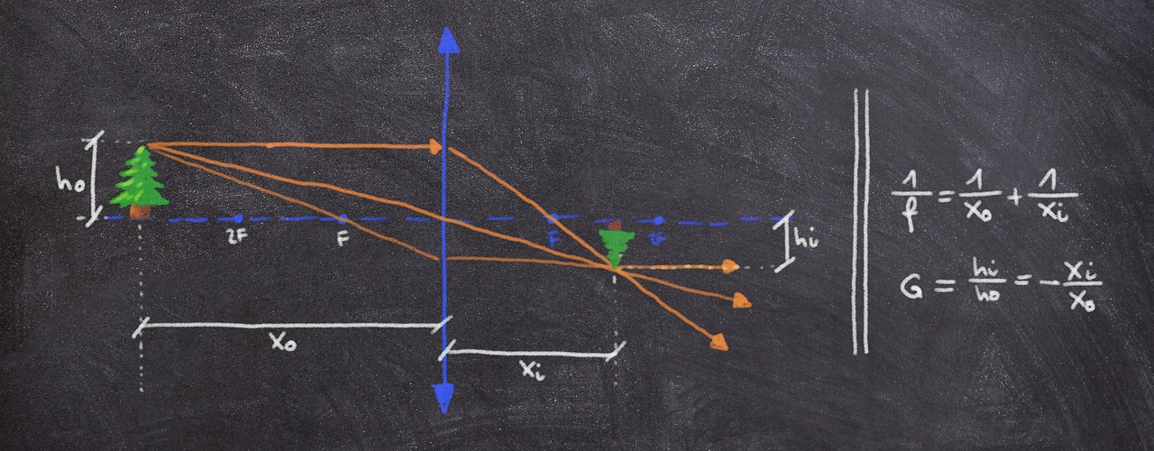 Mathematische Zeichnung auf einer Tafel